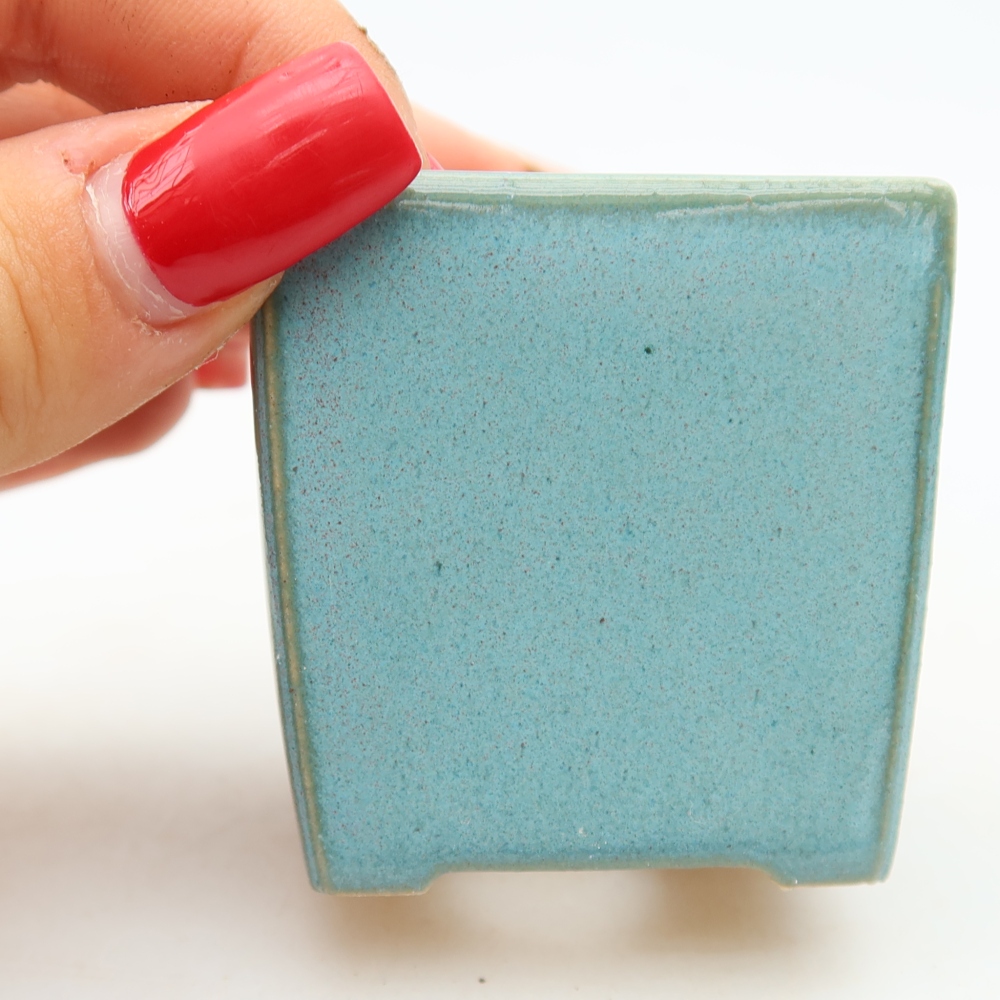 Ciotola per bonsai in ceramica 4,5 x 4,5 x 5 cm, colore blu