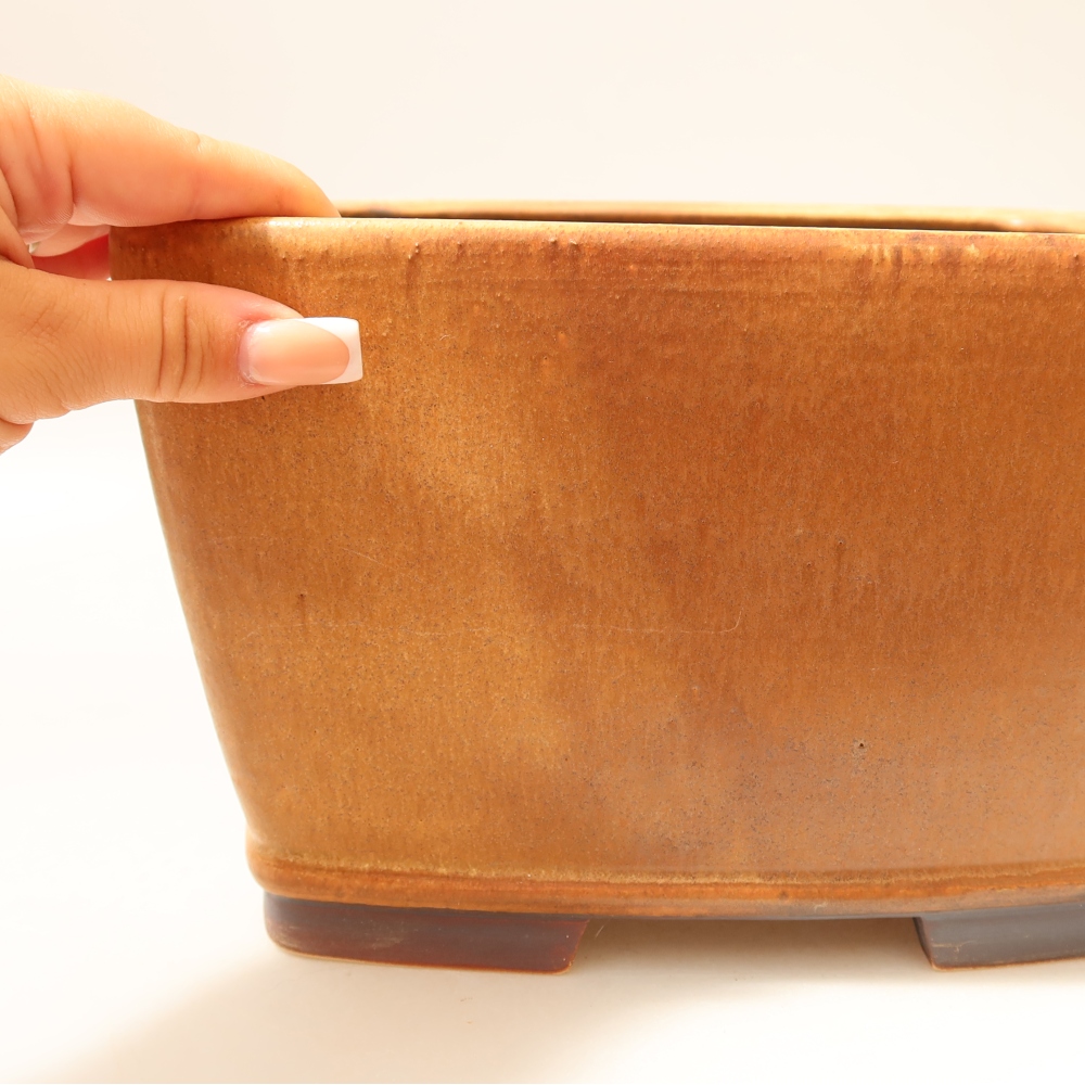 Vaso da bonsai in ceramica 26,5 x 26,5 x 15,5 cm, colore marrone