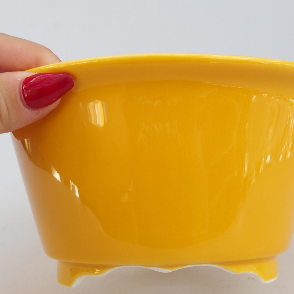 Ciotola bonsai in ceramica 16 x 16 x 8,5 cm, giallo