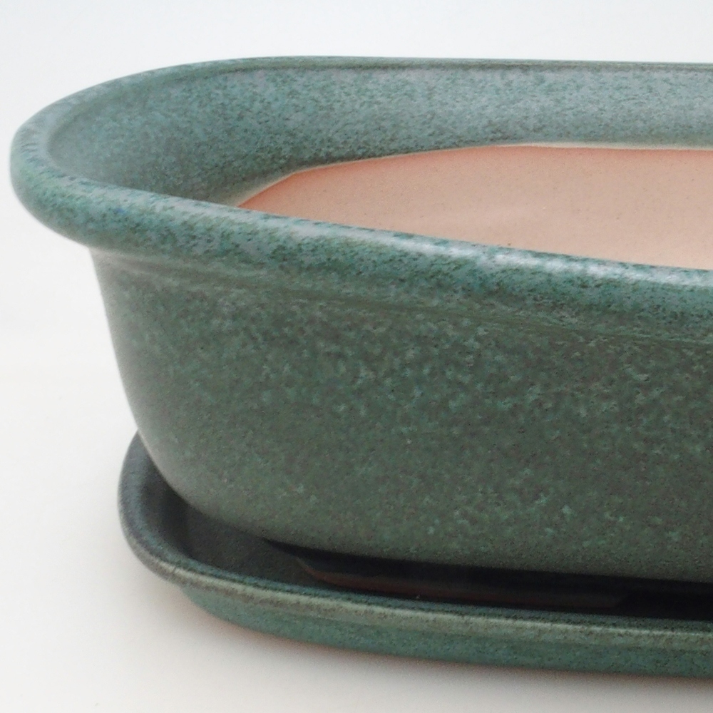 Ciotola bonsai + piattino H10 - 37 x 28 x 9 cm - verde