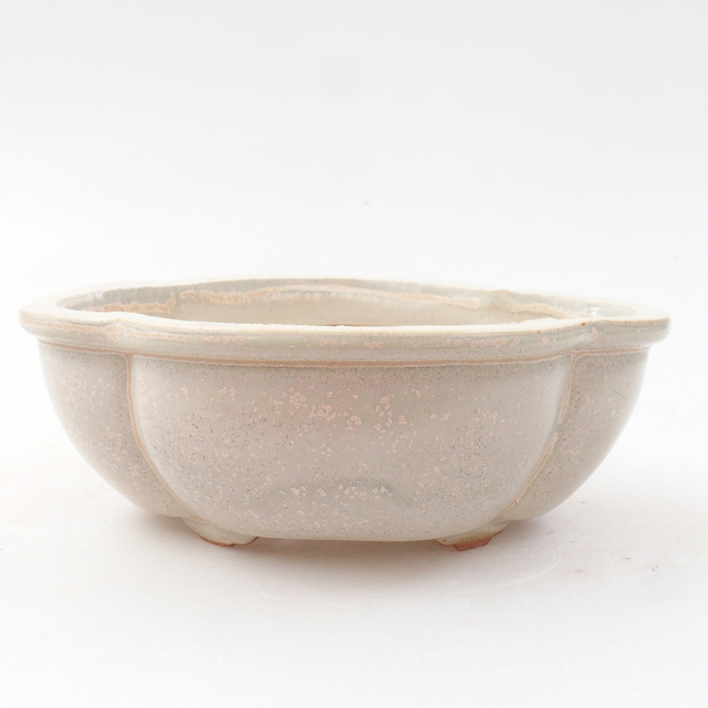 Ciotola per bonsai in ceramica 12,5 x 10 x 4,5 cm, colore beige