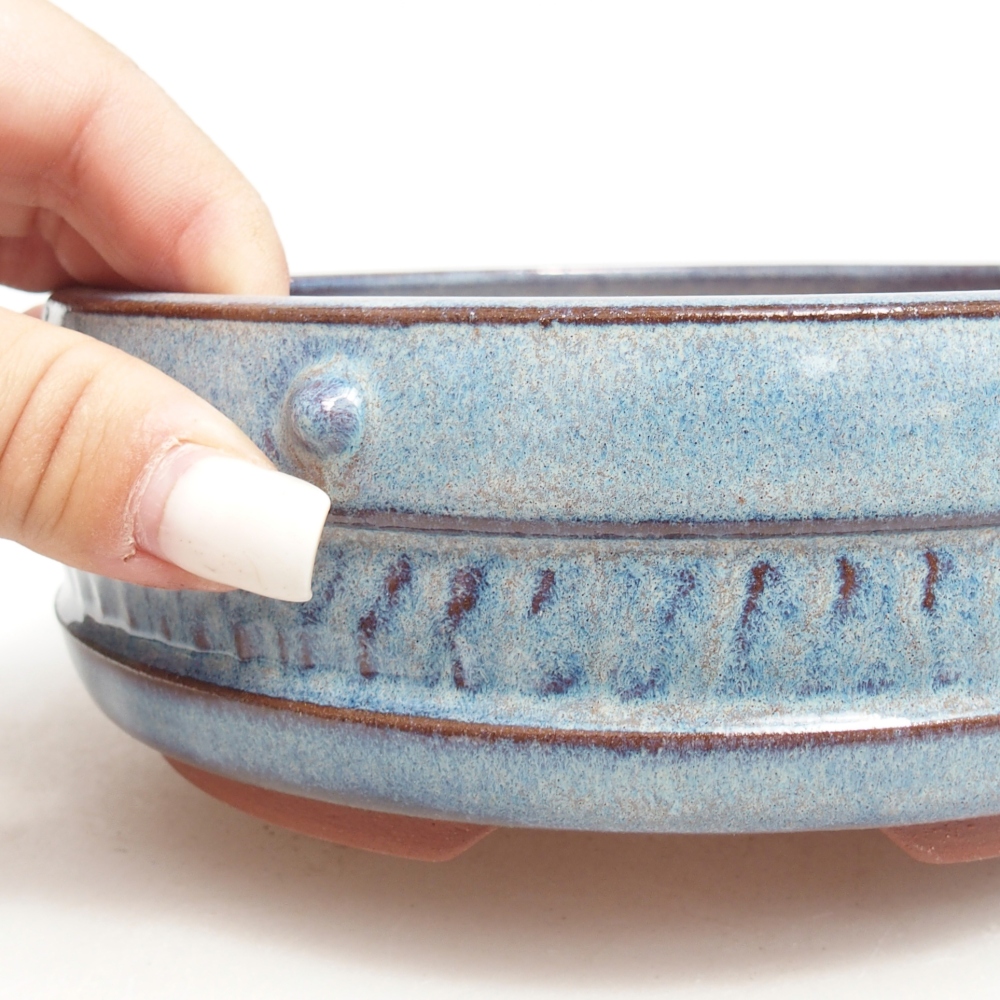 Ciotola bonsai in ceramica 17 x 17 x 5,5 cm, colore blu