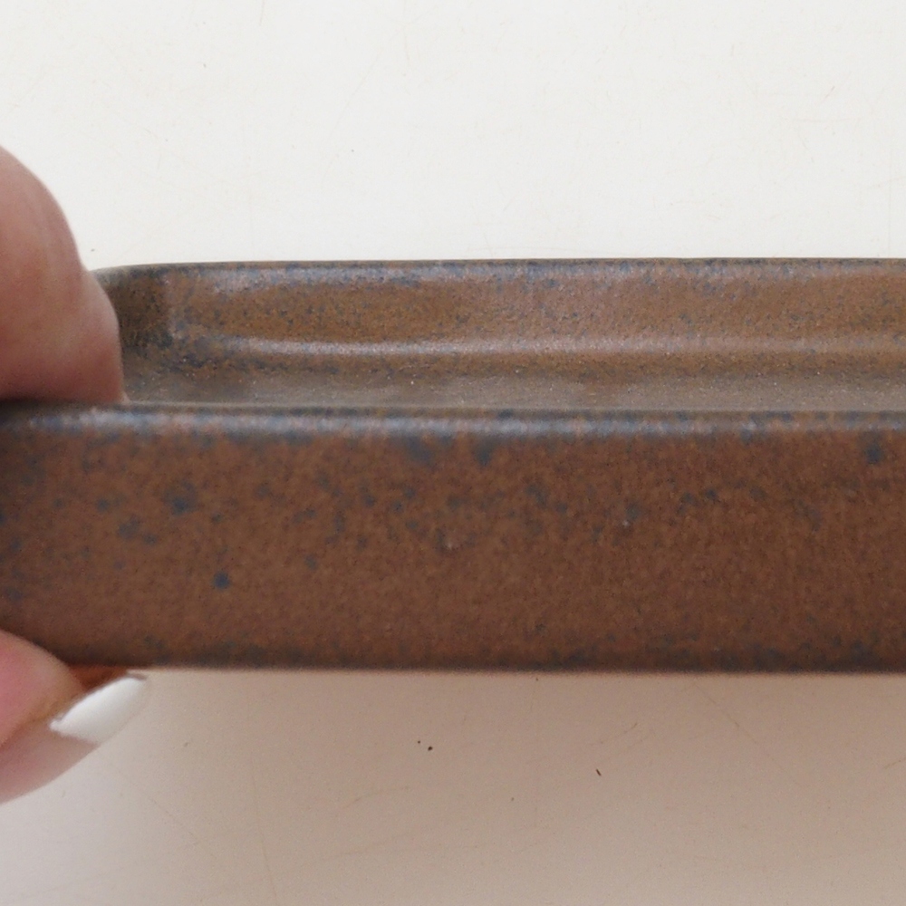 Sottovaso bonsai quadrato 13,5 x 13,5 x 1,5 cm - marrone
