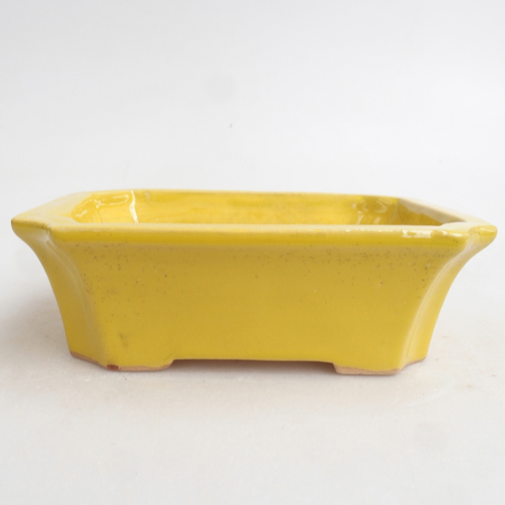 Ciotola bonsai in ceramica 13 x 10,5 x 4 cm, giallo