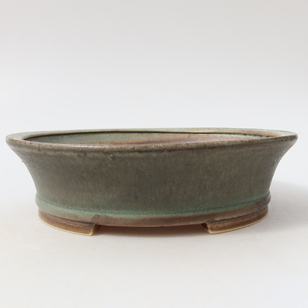Vaso da bonsai in ceramica 17,5 x 16,5 x 5 cm, colore verde