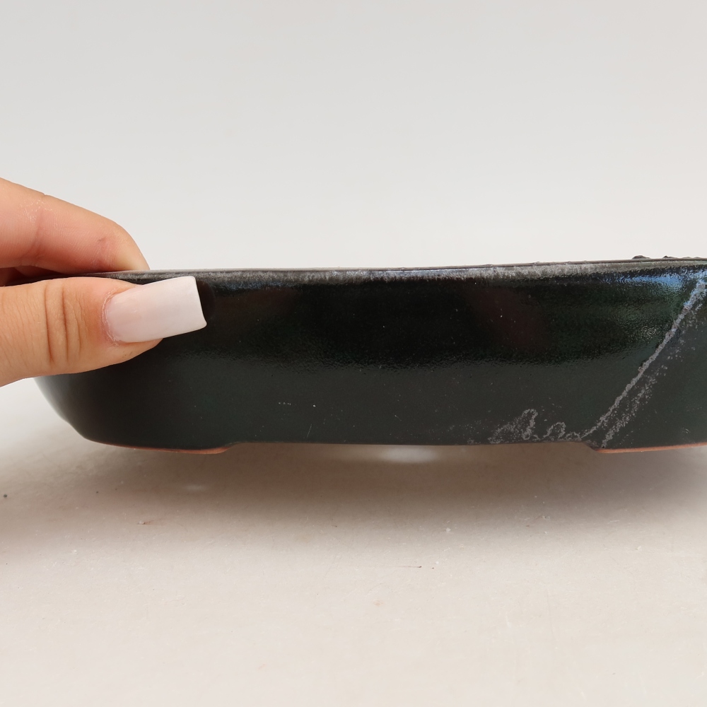 Vaso da bonsai in ceramica 22 x 17 x 4 cm, colore verde