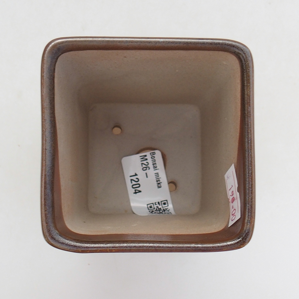 Ciotola per bonsai in ceramica 7 x 7 x 9,5 cm, marrone