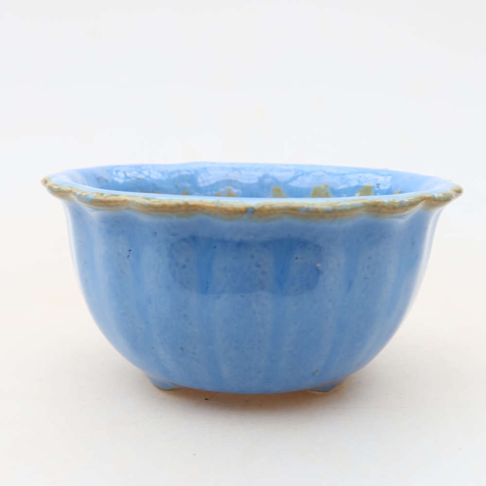 Vaso da bonsai in ceramica 7 x 7 x 4 cm, colore blu