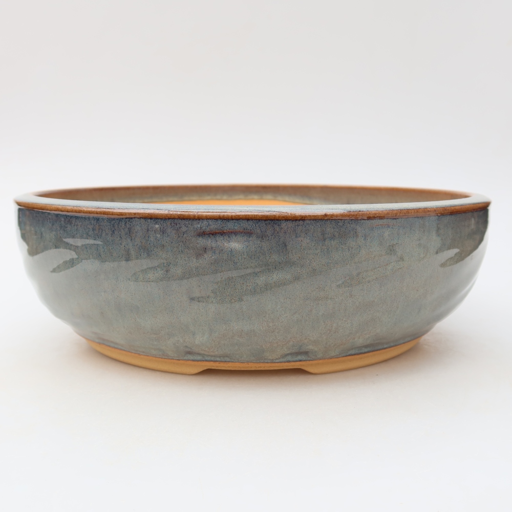 Vaso per bonsai in ceramica 26 x 26 x 8 cm, colore grigio