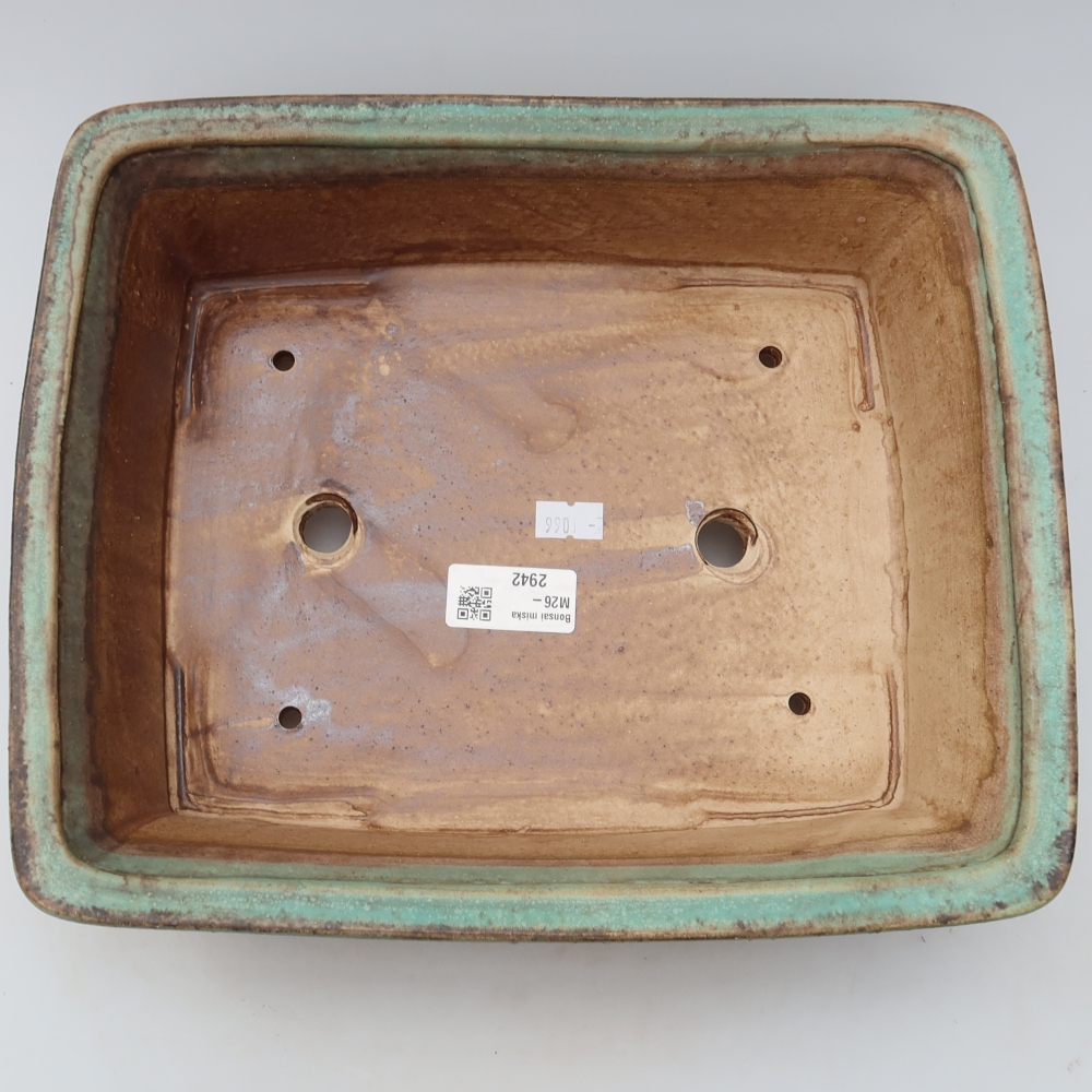 Vaso da bonsai in ceramica 29,5 x 24 x 8 cm, colore verde