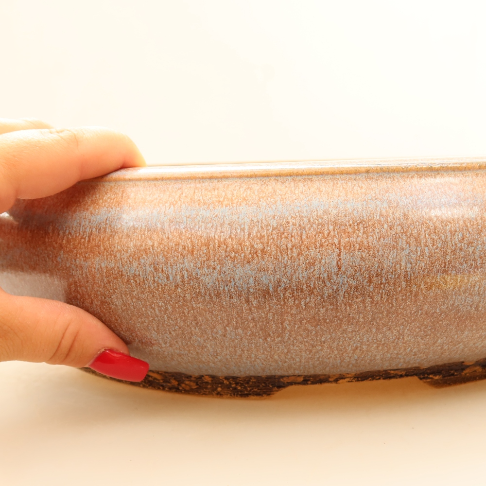 Vaso in ceramica per bonsai 36,5 x 36,5 x 9 cm, colore blu - SOLO RITIRO IN NEGOZIO o spedizione su pallet