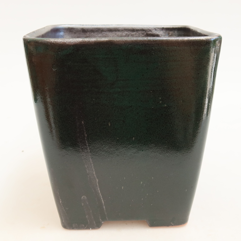 Ciotola per bonsai in ceramica 13,5 x 13,5 x 15 cm, verde