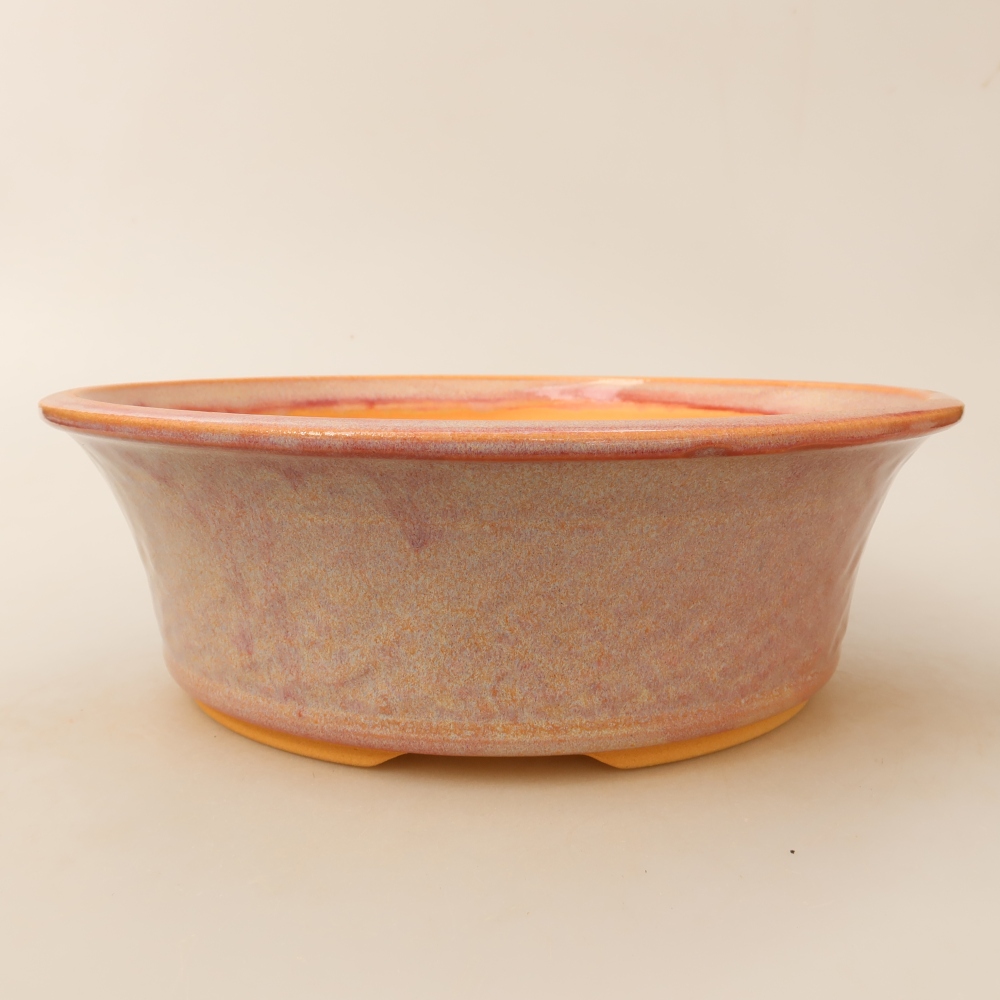 Vaso da bonsai in ceramica 25 x 25 x 8 cm, colore rosa