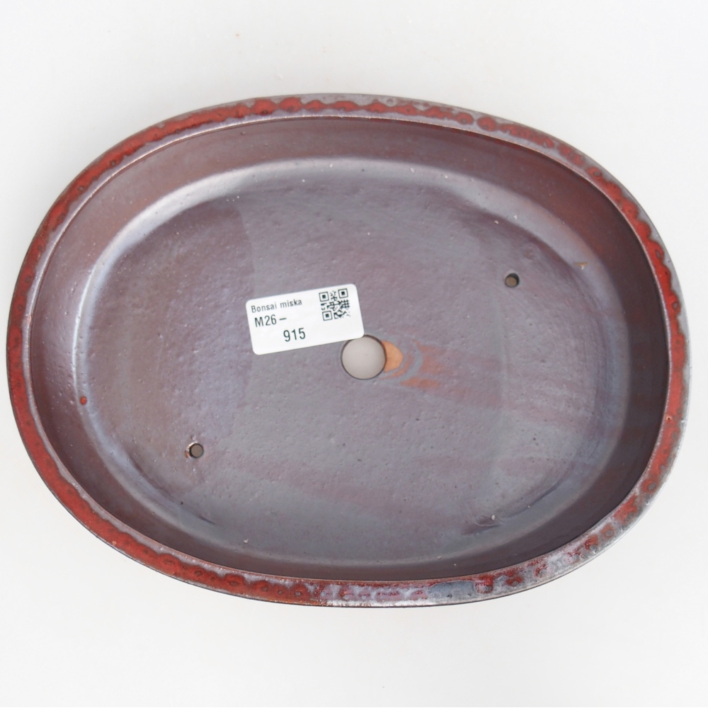 Ciotola per bonsai in ceramica 22 x 17 x 4 cm, colore rosso