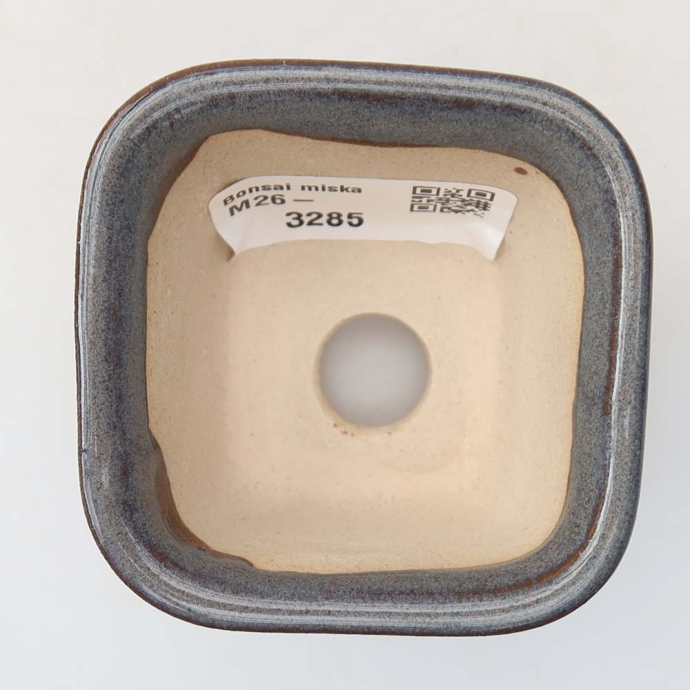 Vaso da bonsai in ceramica 6,5 x 6,5 x 5 cm, colore grigio