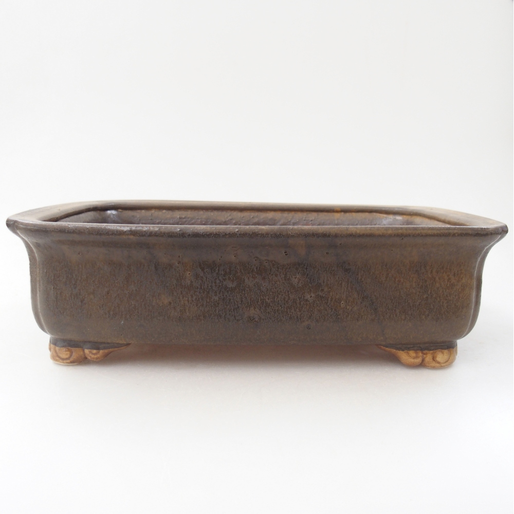 Ciotola per bonsai in ceramica 25 x 20 x 7 cm, marrone