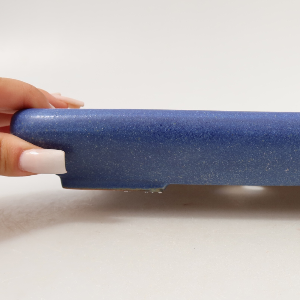 Vaso da bonsai in ceramica 24 x 17,5 x 4 cm, colore blu