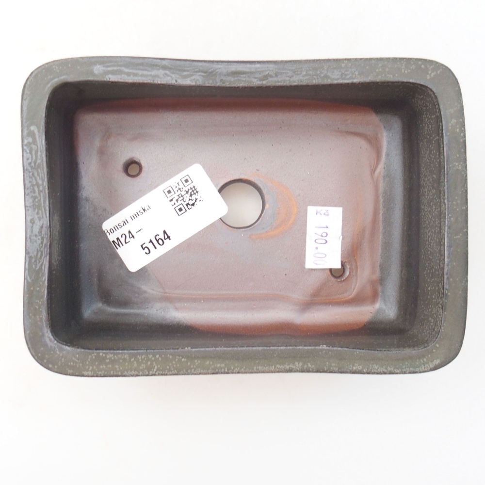 Ciotola bonsai in ceramica 13,5 x 9,5 x 4,5 cm, grigio