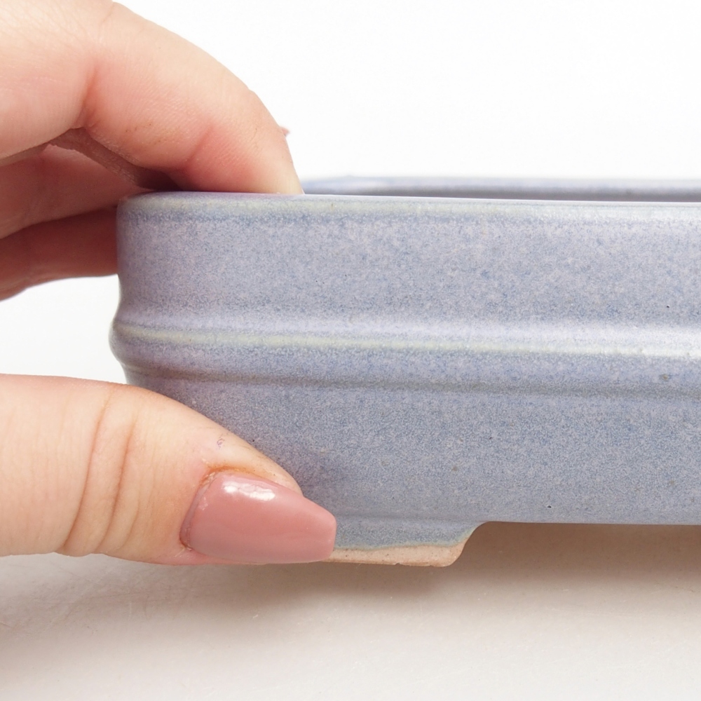 Ciotola bonsai in ceramica 14,5 x 12,5 x 4,5 cm, colore blu