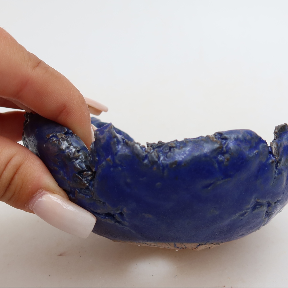 Guscio in ceramica  11,5 x 10,5 x 5,5 cm, colore blu