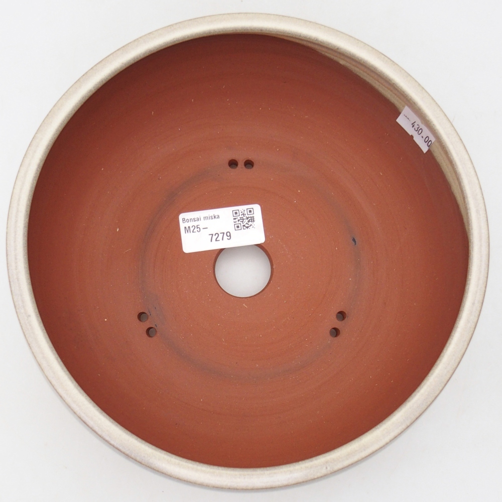 Ciotola per bonsai in ceramica 20 x 20 x 7,5 cm, colore beige