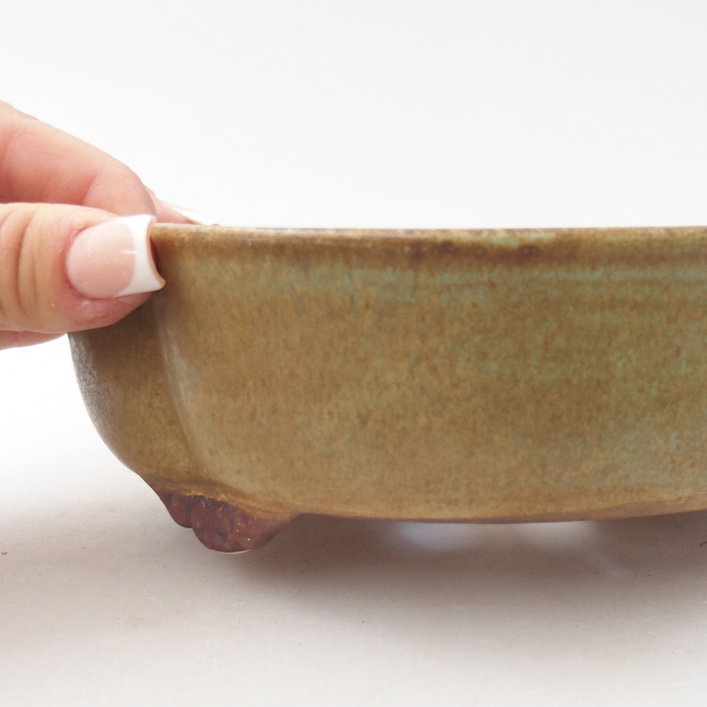 Ciotola per bonsai in ceramica 17 x 15 x 5,5 cm, verde
