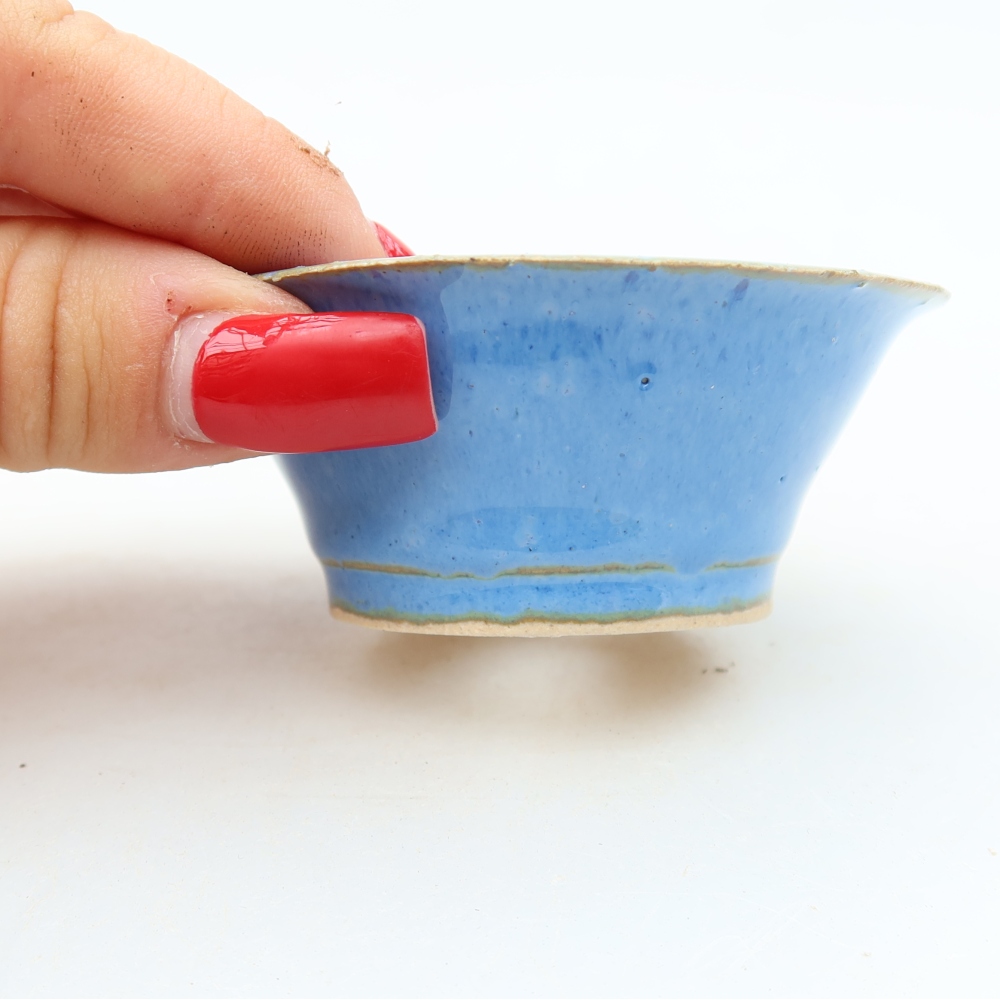 Ciotola bonsai in ceramica 7 x 7 x 3 cm, colore blu