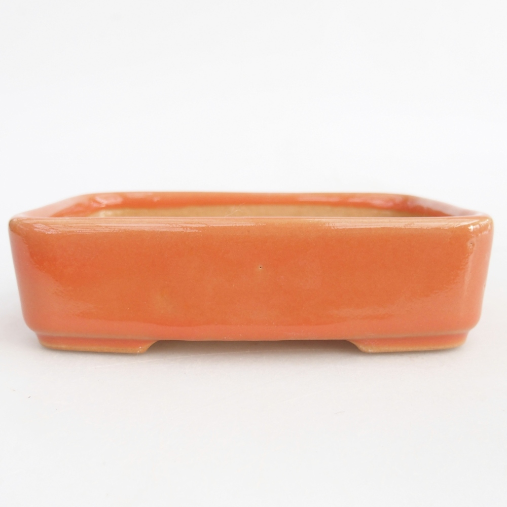 Ciotola per bonsai in ceramica 12,5 x 9,5 x 3,5 cm, arancione