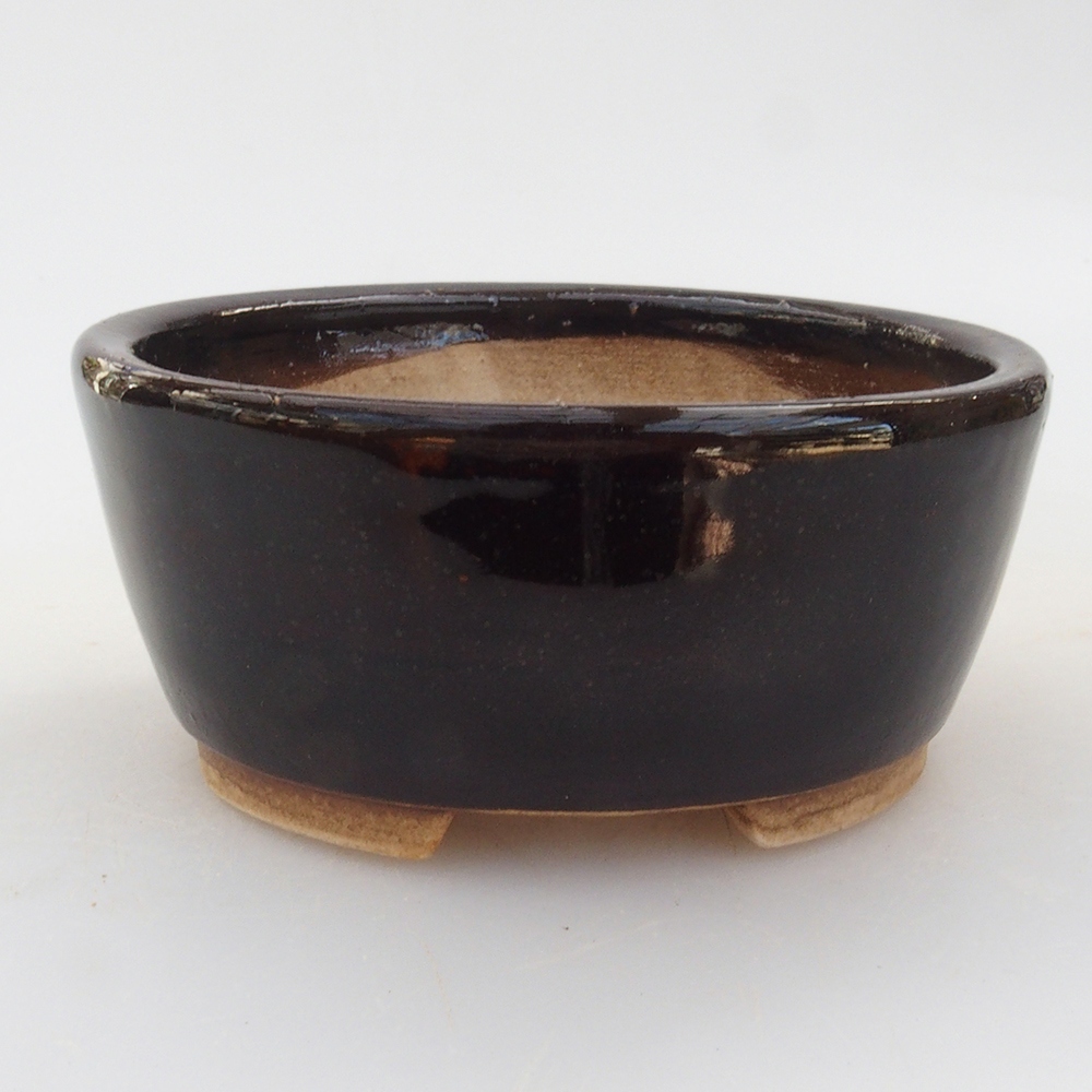 Ciotola per bonsai in ceramica 10 x 8,5 x 4 cm, marrone