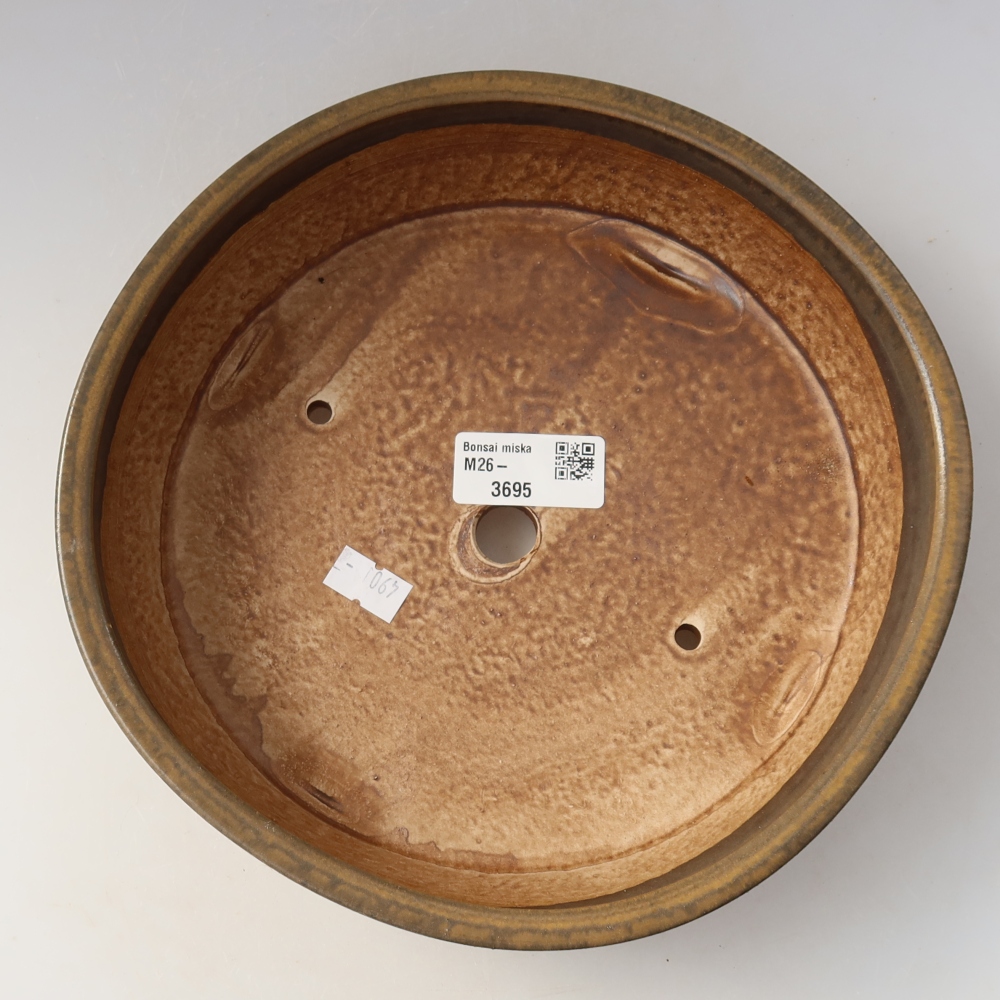Ciotola per bonsai in ceramica 21,5 x 21,5 x 6 cm, marrone