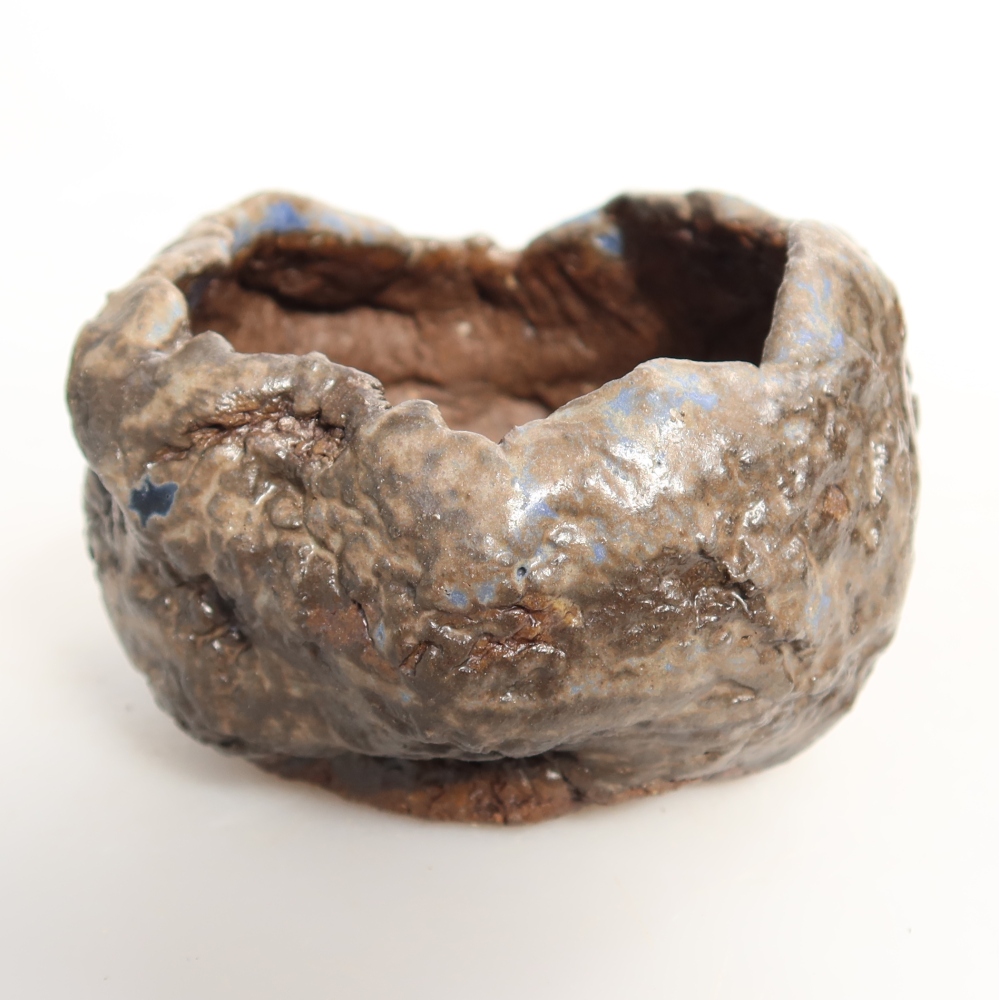 Guscio in ceramica  7 x 7 x 5,5 cm, colore blu-marrone