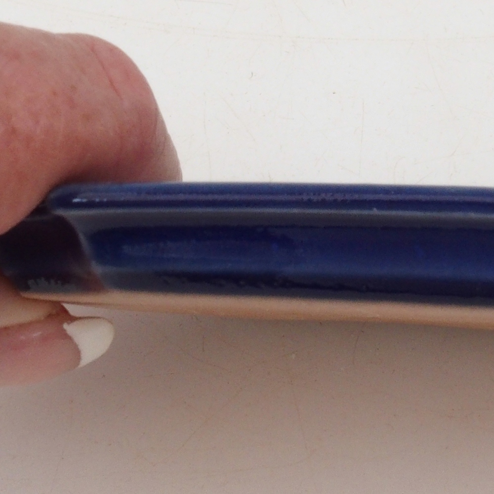 Piattino in ceramica H01 - 11,5 x 8 x 0,5 cm - blu