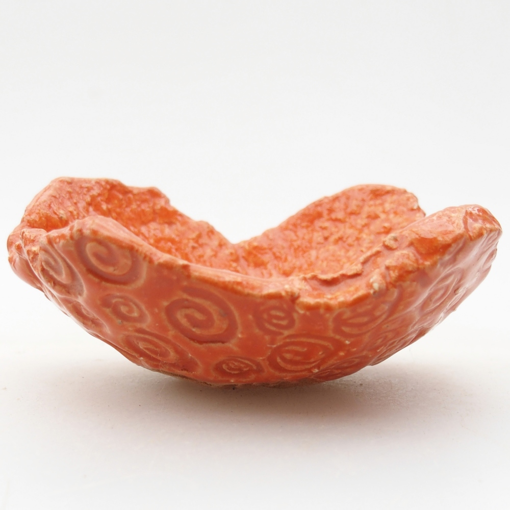 Conchiglia in ceramica 9 x 8,5 x 4 cm , colore arancione