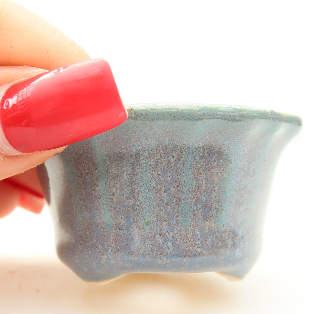Vaso per bonsai in ceramica 5,5 x 5,5 x 3 cm, colore grigio