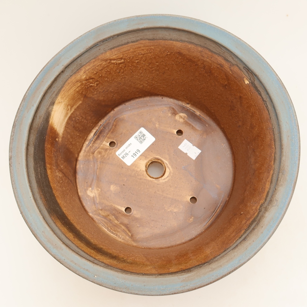 Vaso da bonsai in ceramica 24,5 x 24,5 x 11 cm, colore blu