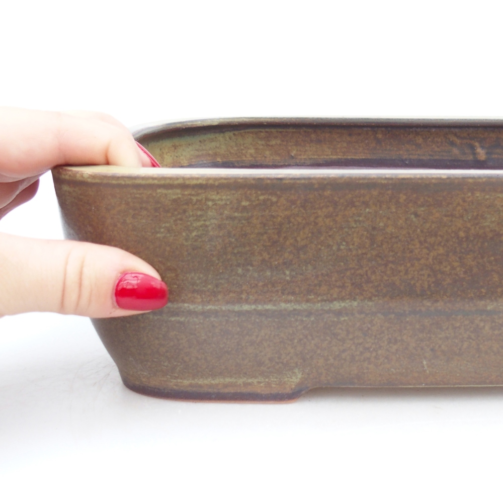 Ciotola bonsai in ceramica 28 x 20,5 x 7,5 cm, verde