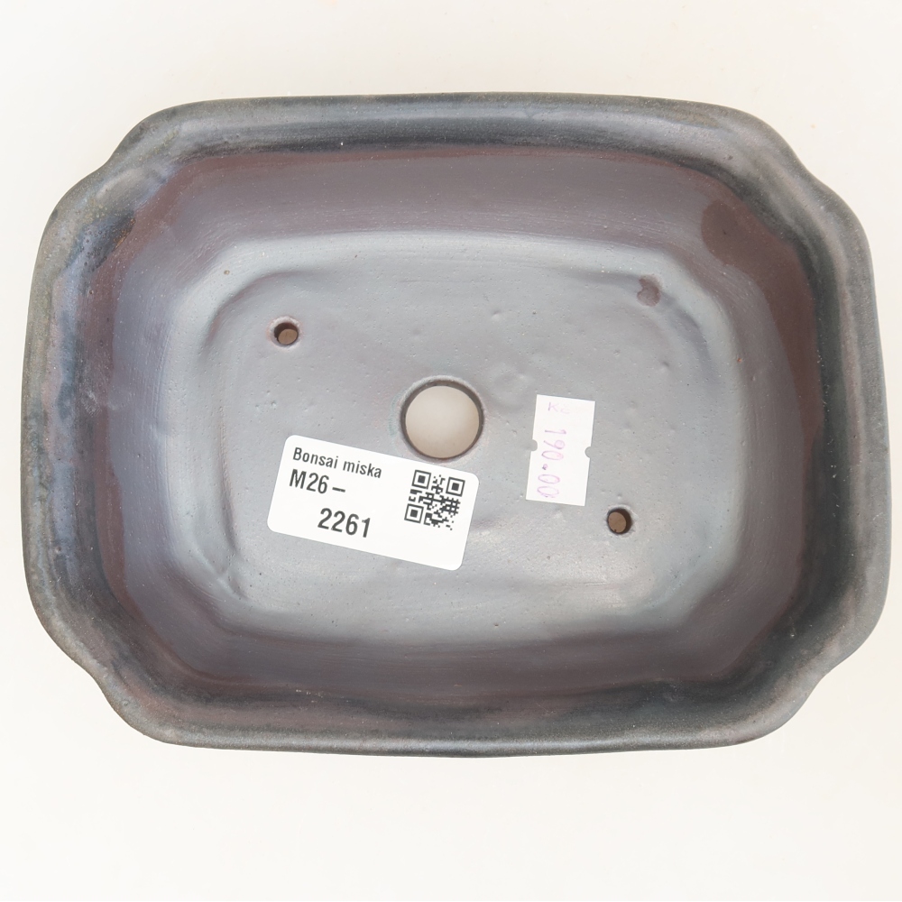 Ciotola per bonsai in ceramica 15,5 x 12 x 4,5 cm, marrone