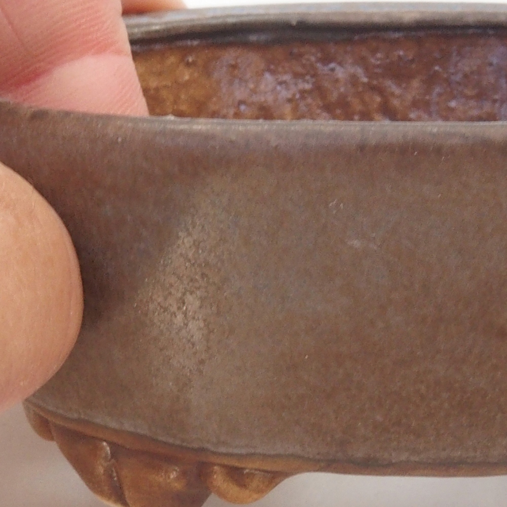 Ciotola per bonsai in ceramica 10 x 8,5 x 4 cm, marrone