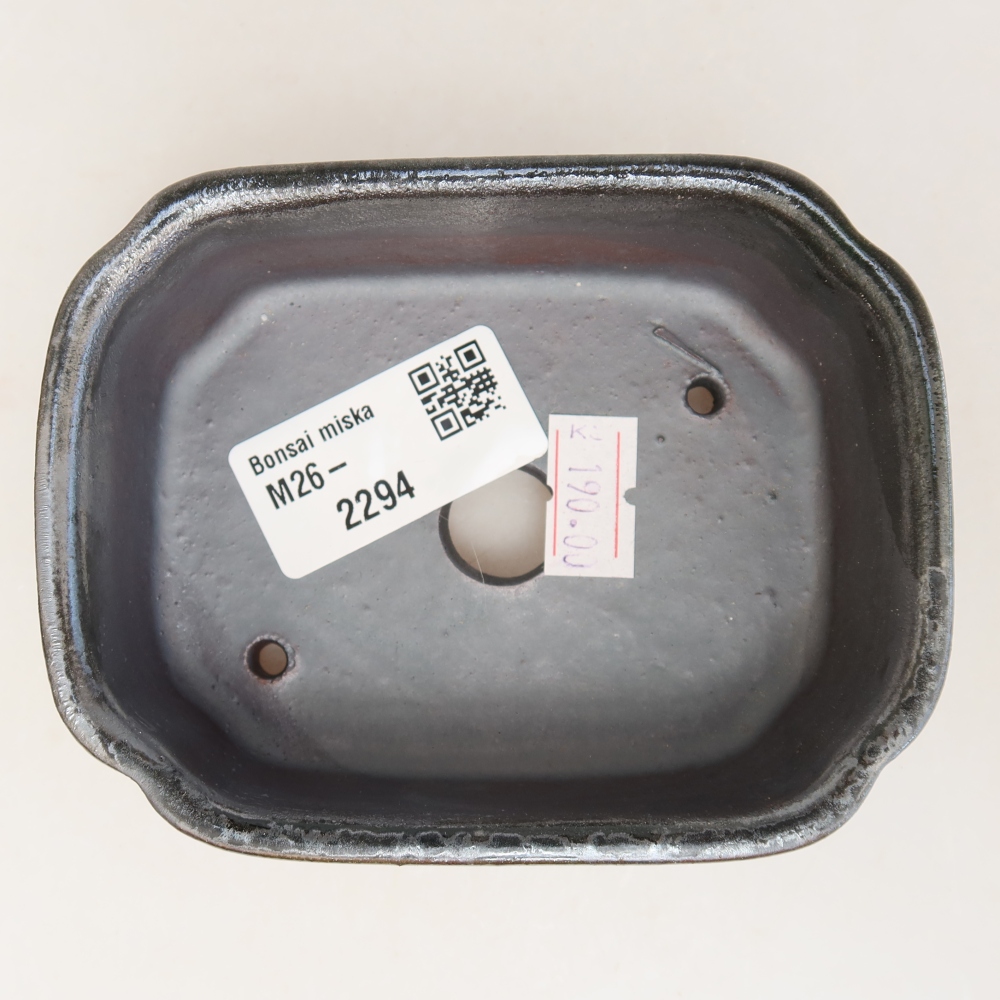 Vaso da bonsai in ceramica 10,5 x 8 x 4 cm, colore metallizzato