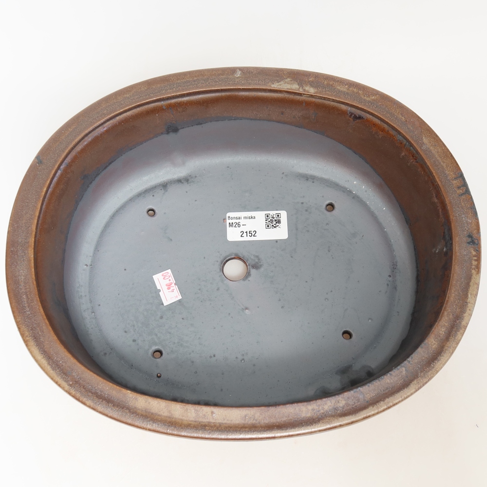 Ciotola per bonsai in ceramica 26 x 22 x 8 cm, marrone