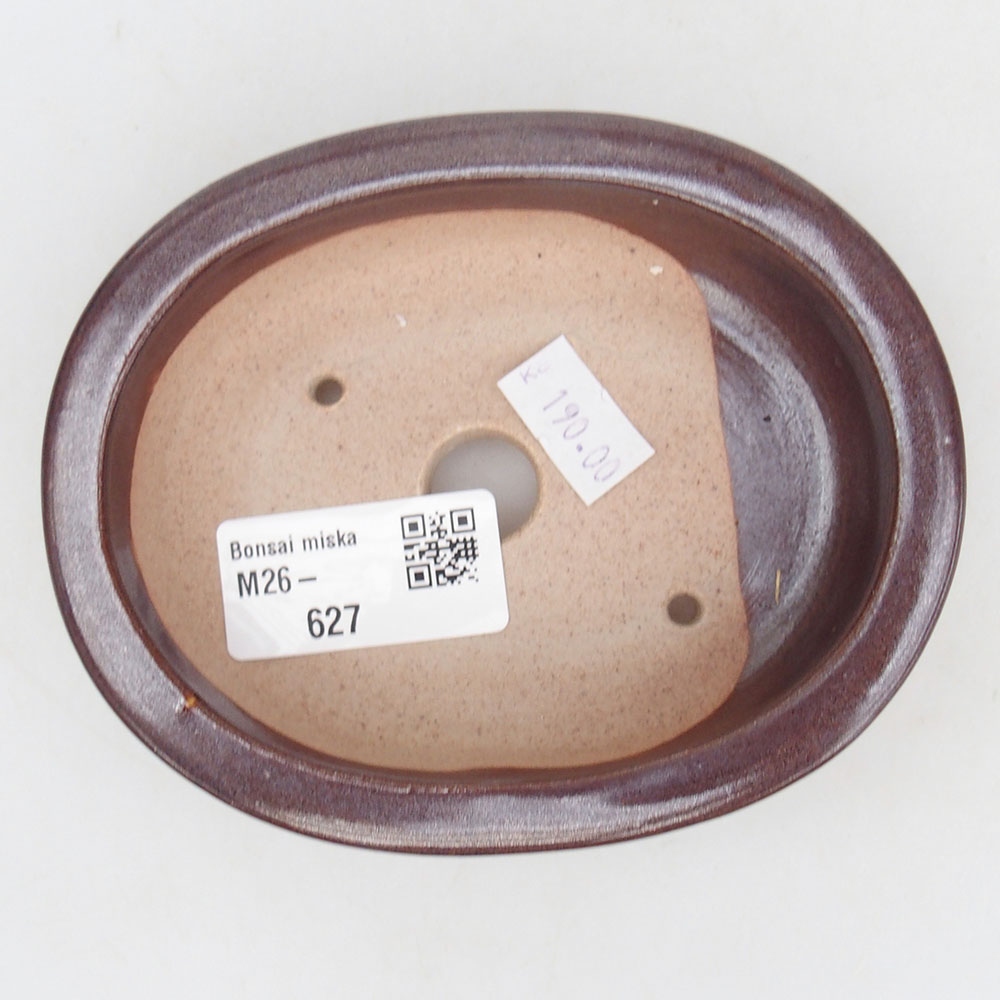 Ciotola per bonsai in ceramica 12 x 10 x 3 cm, marrone