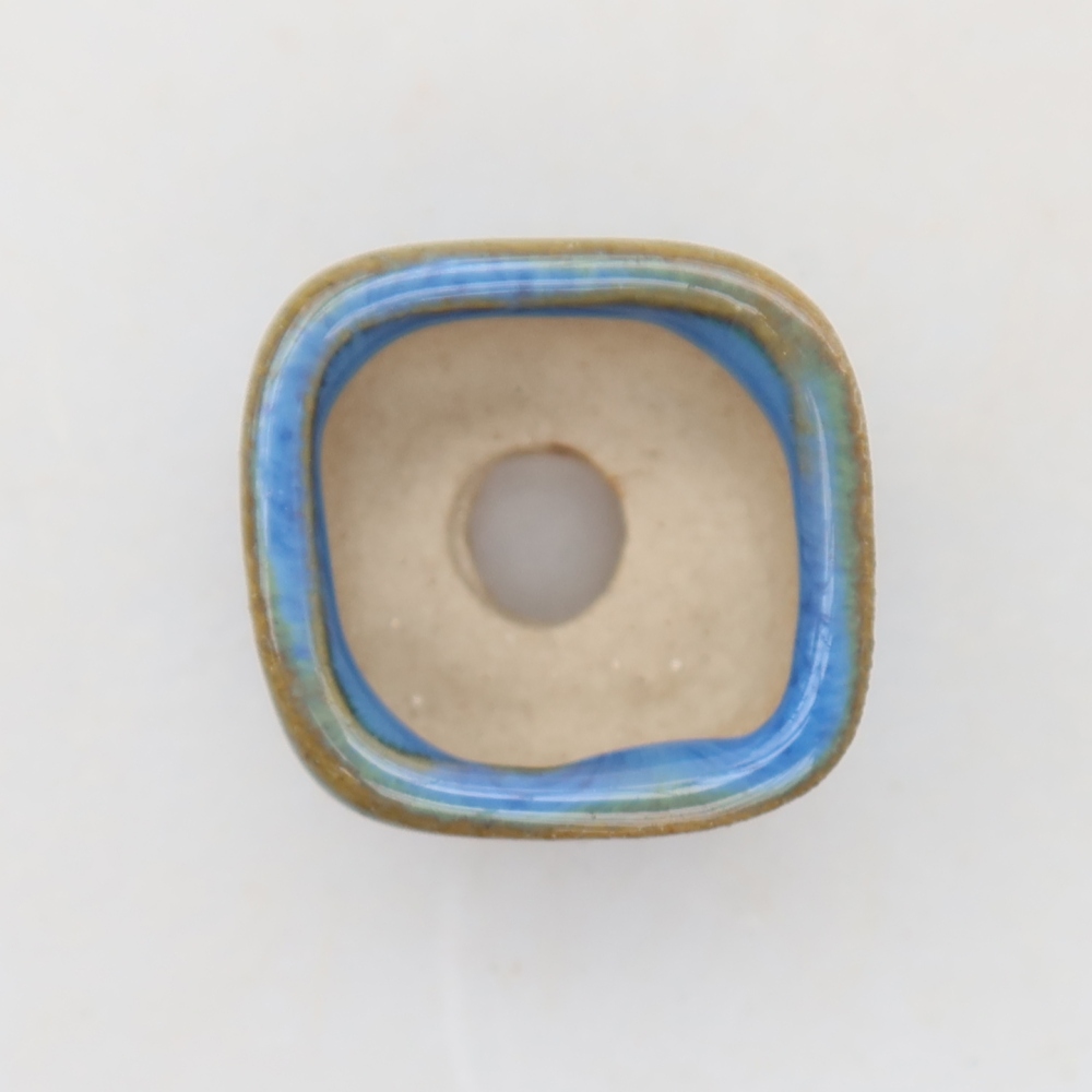 Vaso da bonsai in ceramica 2 x 2 x 1,5 cm, colore blu