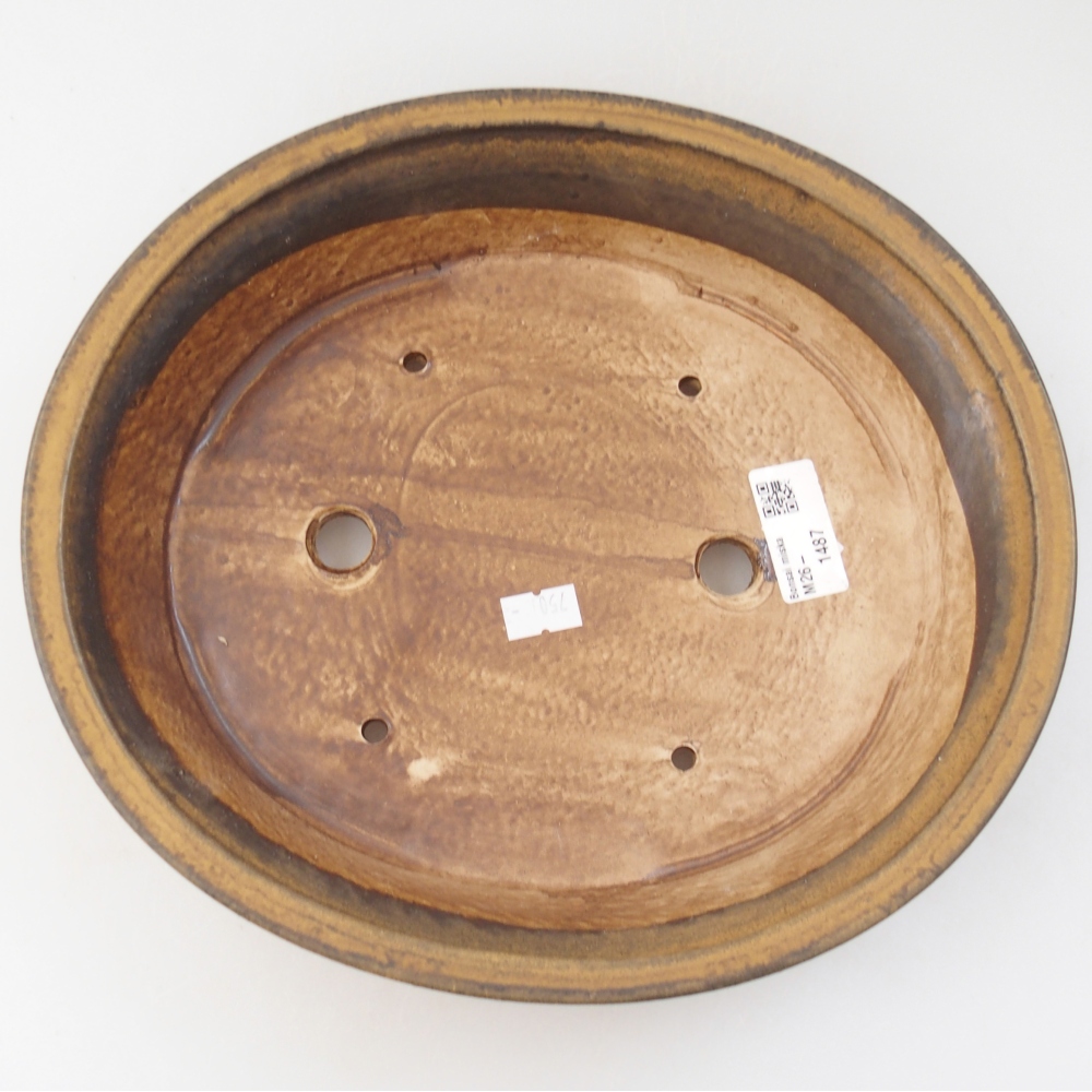 Ciotola per bonsai in ceramica 27 x 24 x 6 cm, marrone