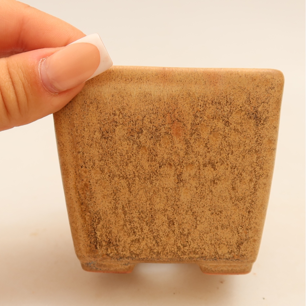 Vaso da bonsai in ceramica 7,5 x 7,5 x 6,5 cm, colore beige