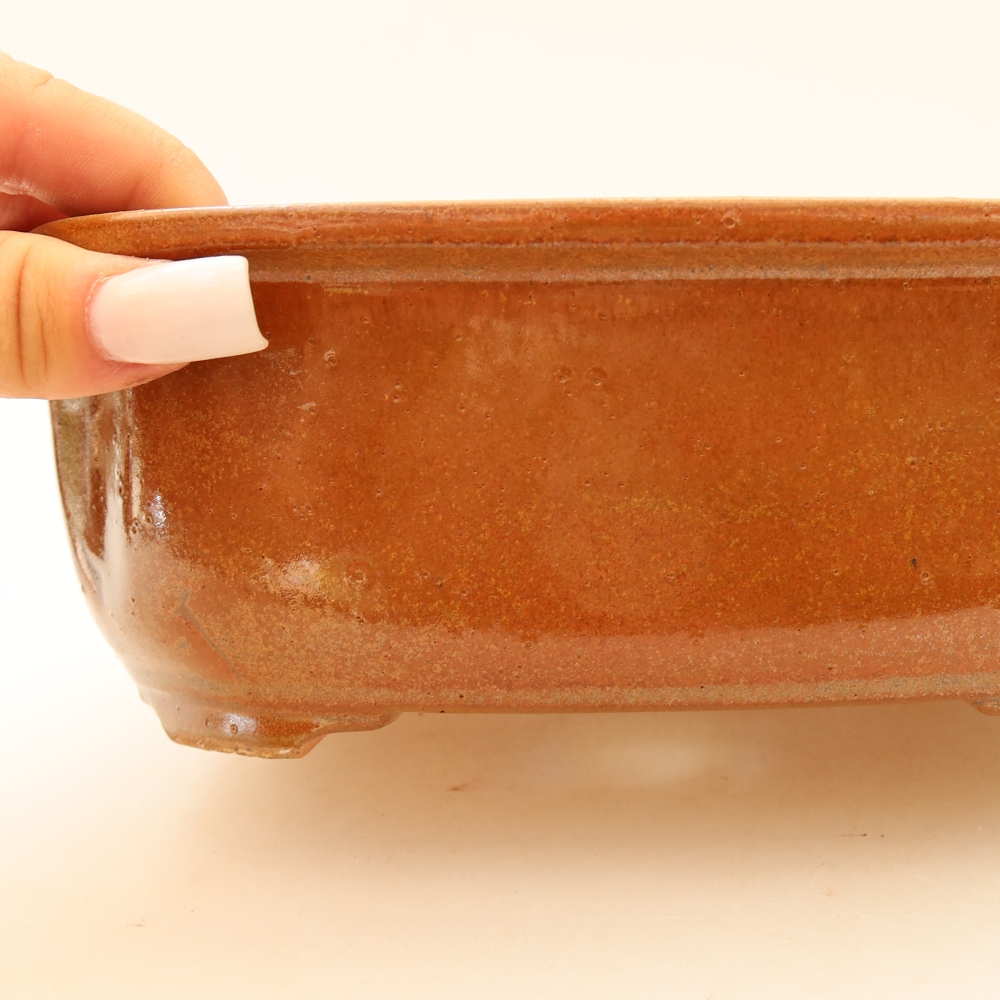 Vaso da bonsai in ceramica 22,5 x 17,5 x 7,5 cm, colore marrone