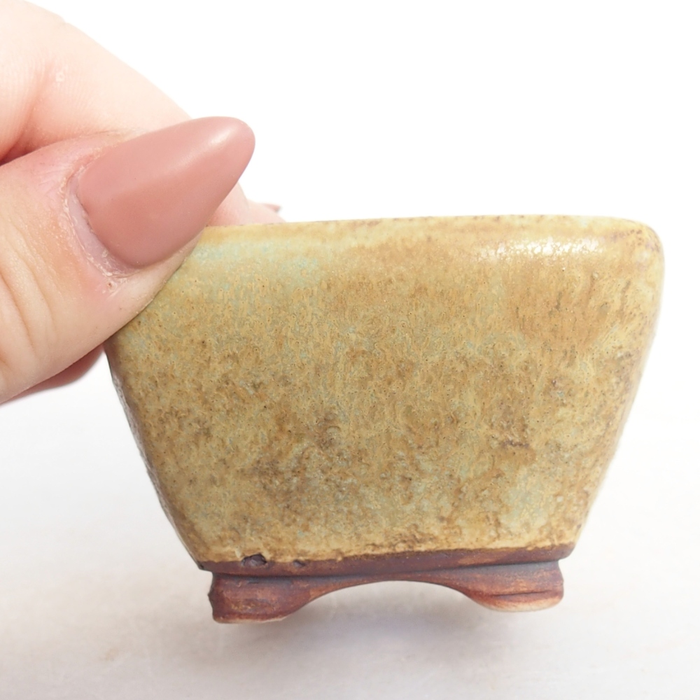 Ciotola per bonsai in ceramica 6 x 6 x 4 cm, verde