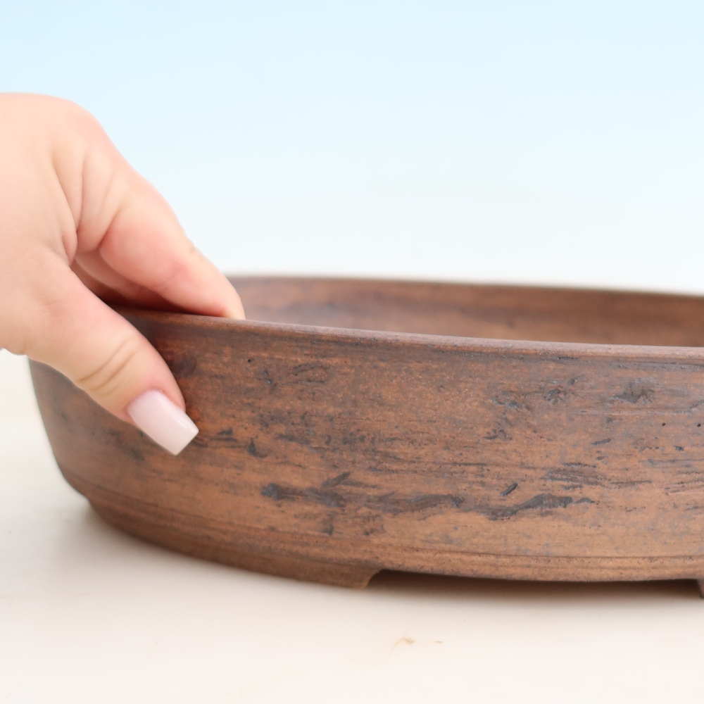 Vaso da bonsai in ceramica 36 x 30 x 7 cm, colore marrone