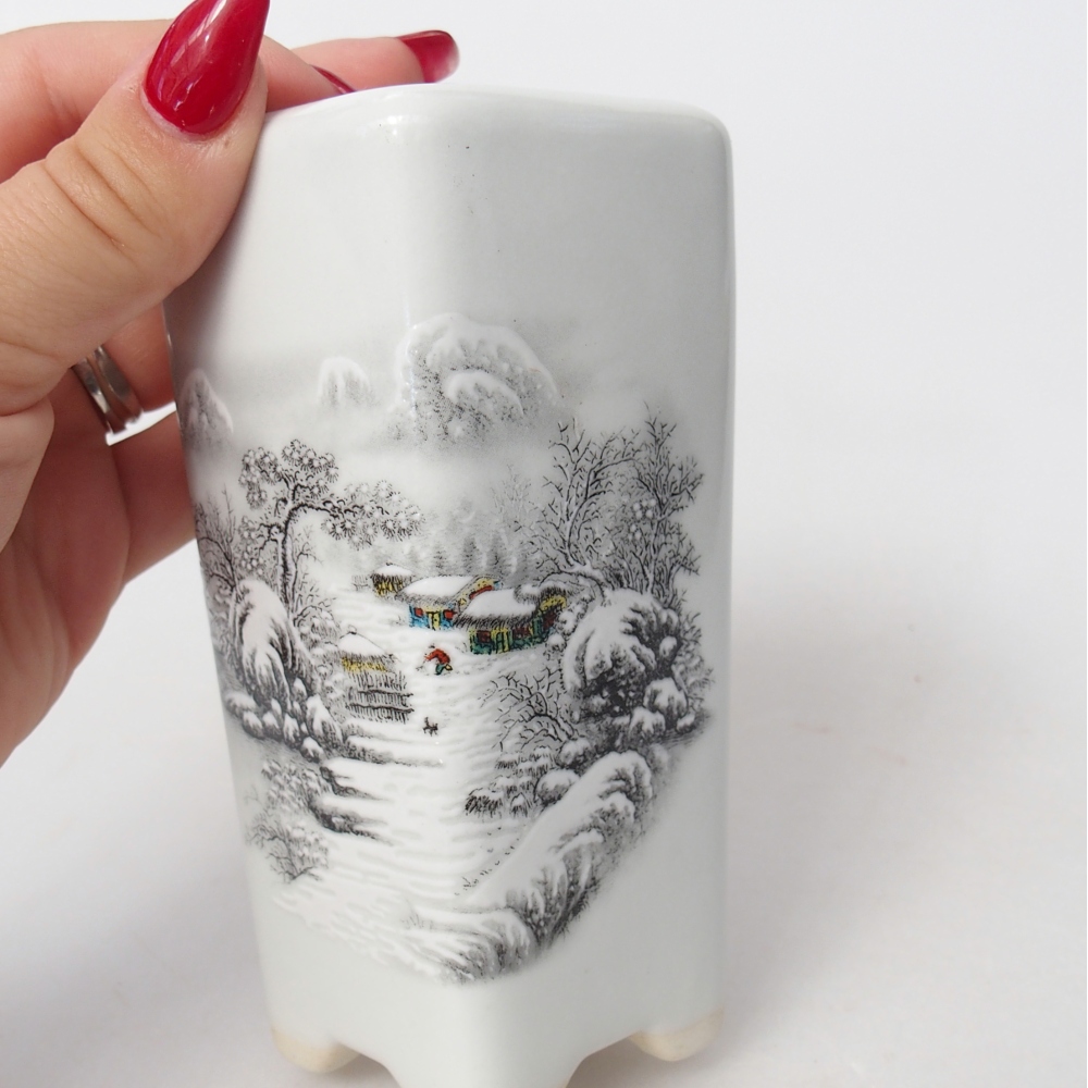 Ciotola per bonsai in ceramica 5,5 x 5,5 x 12 cm, colore bianco