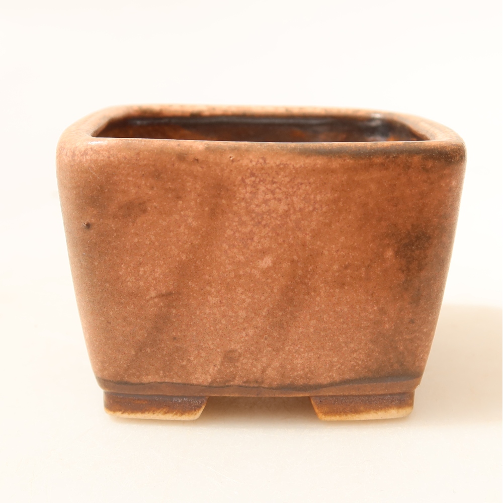 Vaso da bonsai in ceramica 6,5 x 6,5 x 4,5 cm, colore rosa
