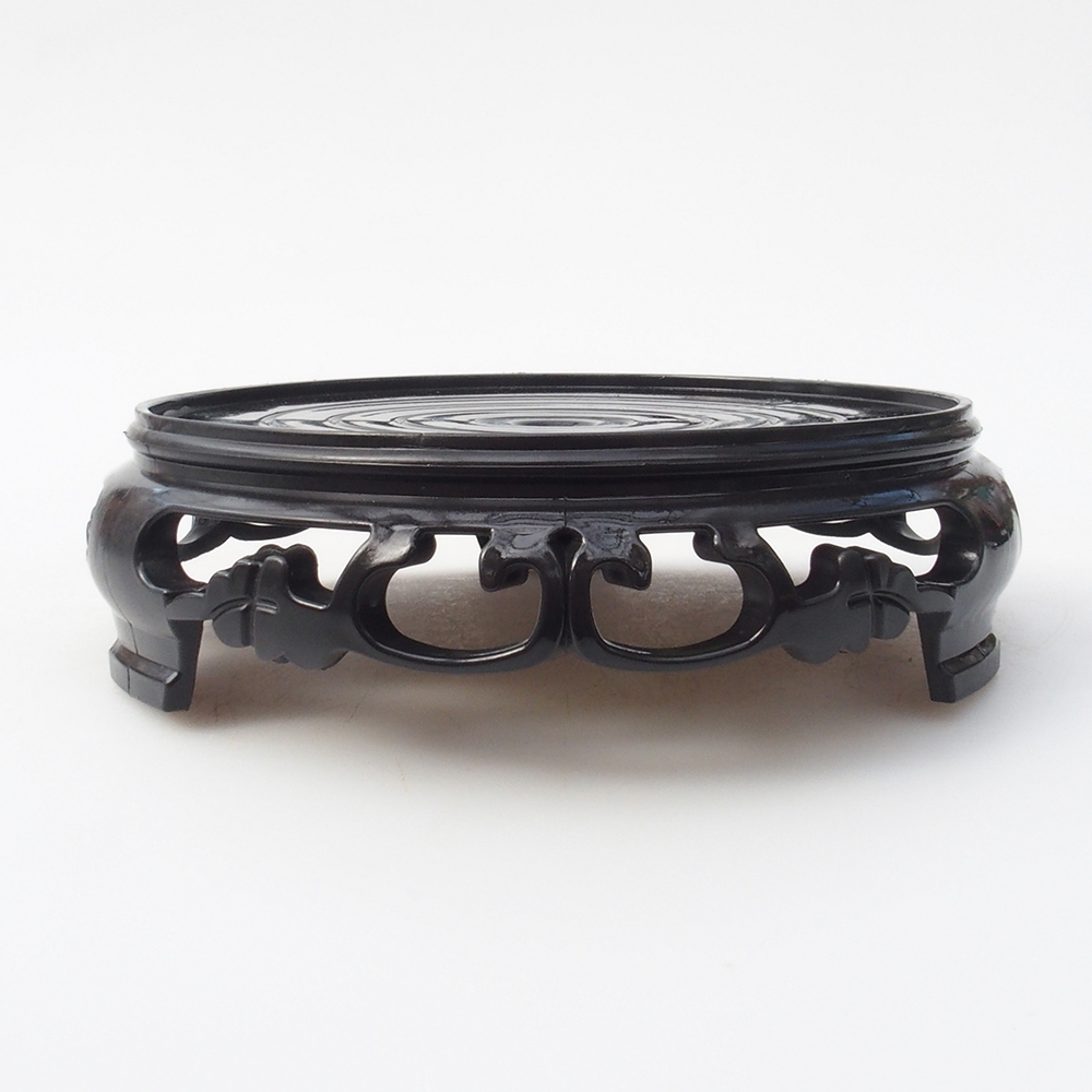 Tavolo per bonsai in plastica rotondo 14,5 x 14,5 x 4 cm, colore nero